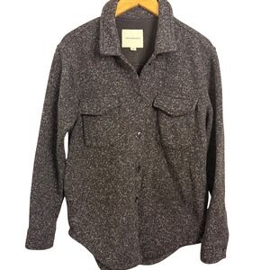 Thread Supply Men's Heathered Charcoal Button Up Shirt Jacket Size Medium